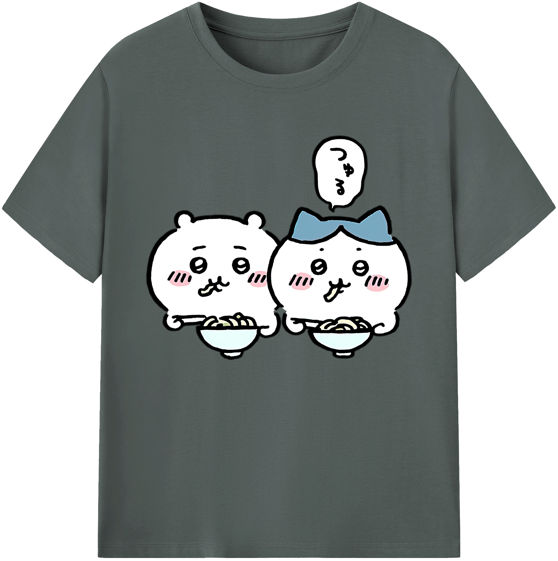 （画像用） ちいかわ ハチワレ Chii-kawa hachiware 綿100％ メンズ半袖Tシャツ｜肌触りやわらか＆通気性